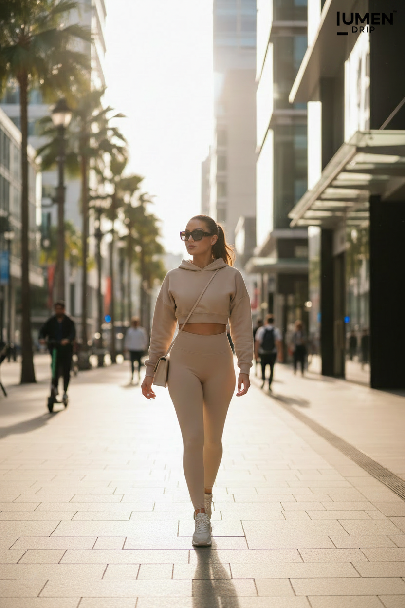 Lumen Drip Logo on Athleisure Image