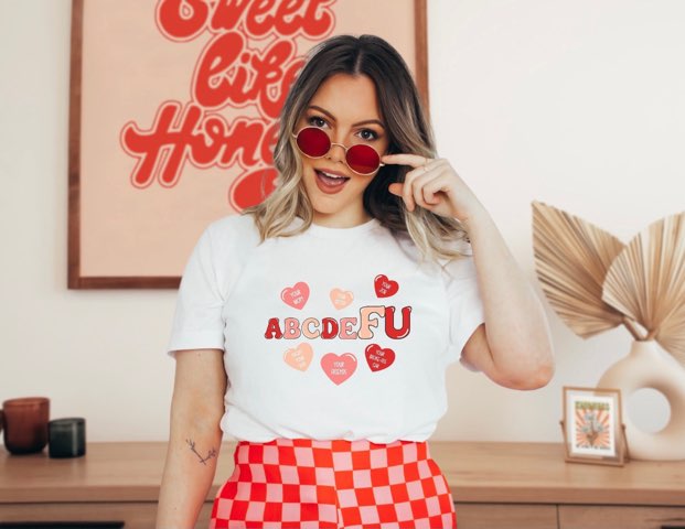 Red & Pink Hearts Graphic Tee & Sweatshirt – Unisex Bella+Canvas | S–4X
