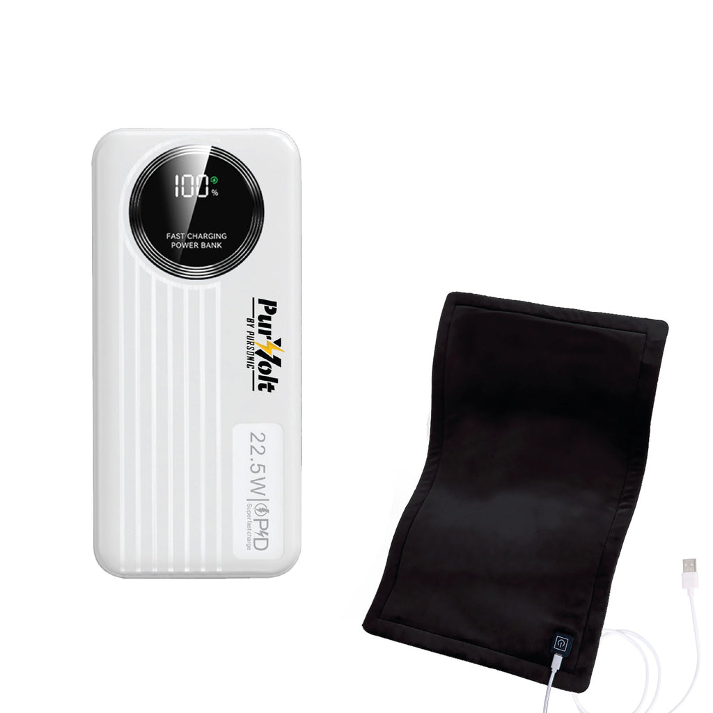 LED Fast Charging Power Bank & Extra Large Electric Heating Pad-0