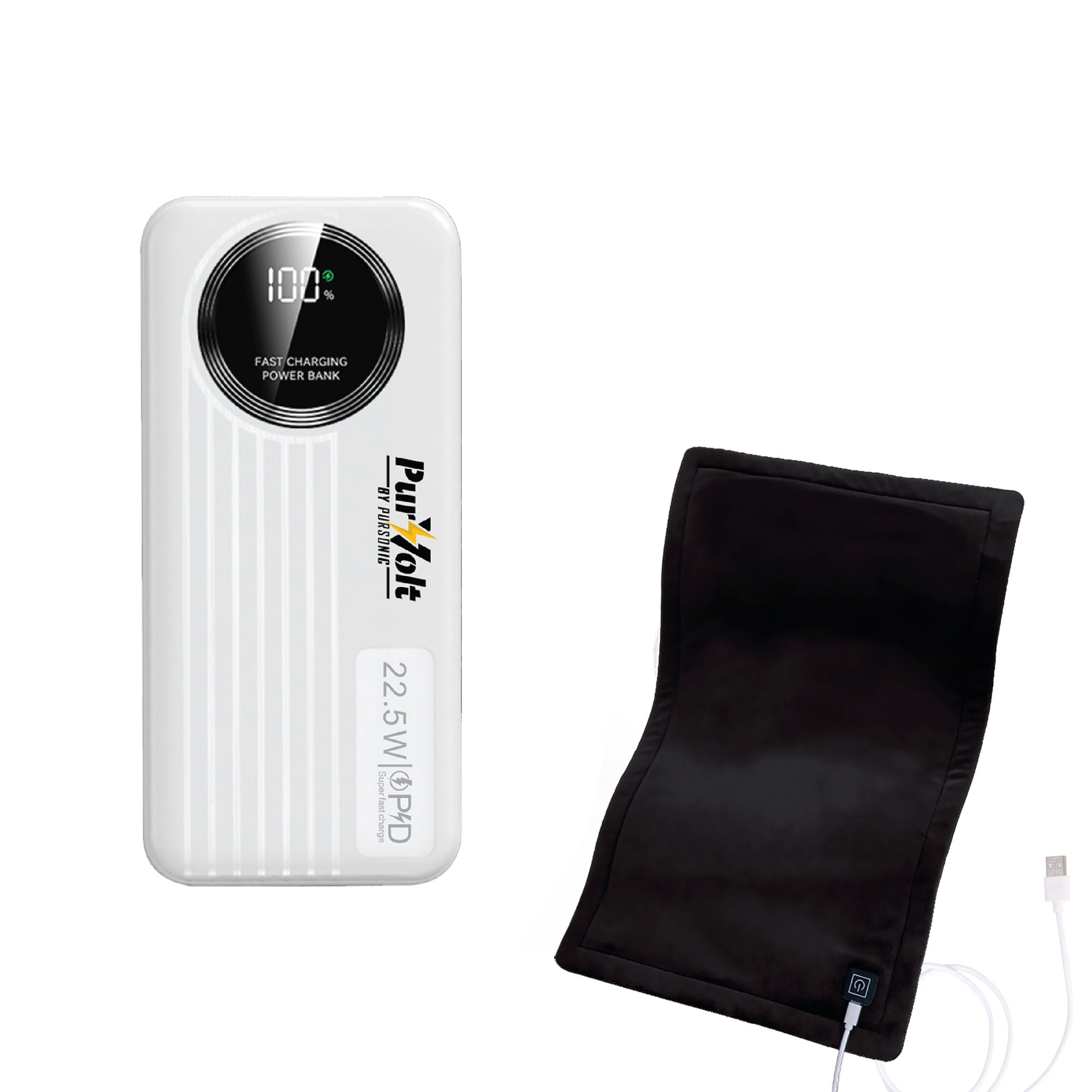 LED Fast Charging Power Bank & Extra Large Electric Heating Pad-0
